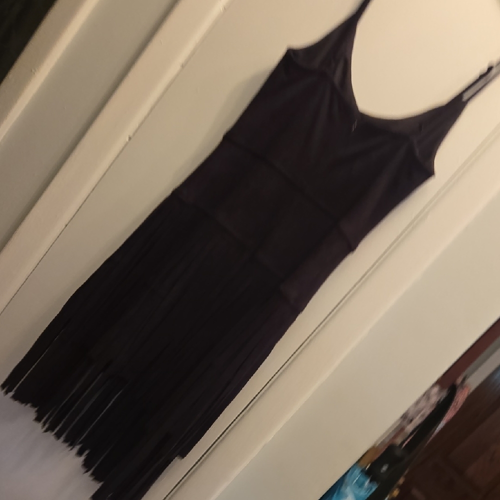 Guess By Marciano Microsuede Fringe Dress Size M - Picture 3 of 4
